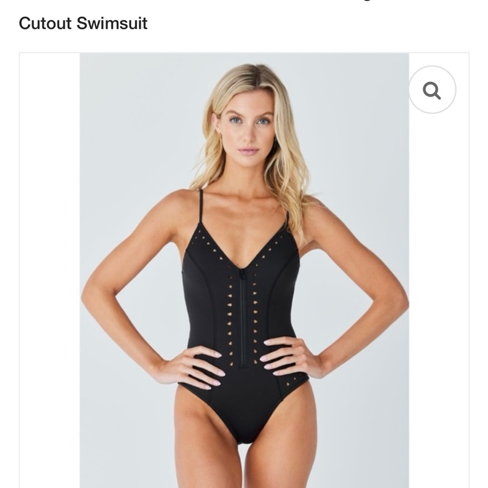 Gigi C| NWT Alexandra Black Cut out Swimsuit in Size M - Picture 2 of 15